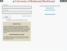 Tablet Screenshot of blackboard.richmond.edu