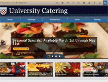 Tablet Screenshot of catering.richmond.edu