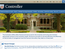 Tablet Screenshot of controller.richmond.edu