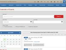 Tablet Screenshot of calendar.richmond.edu