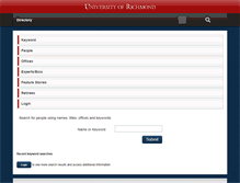 Tablet Screenshot of directory.richmond.edu